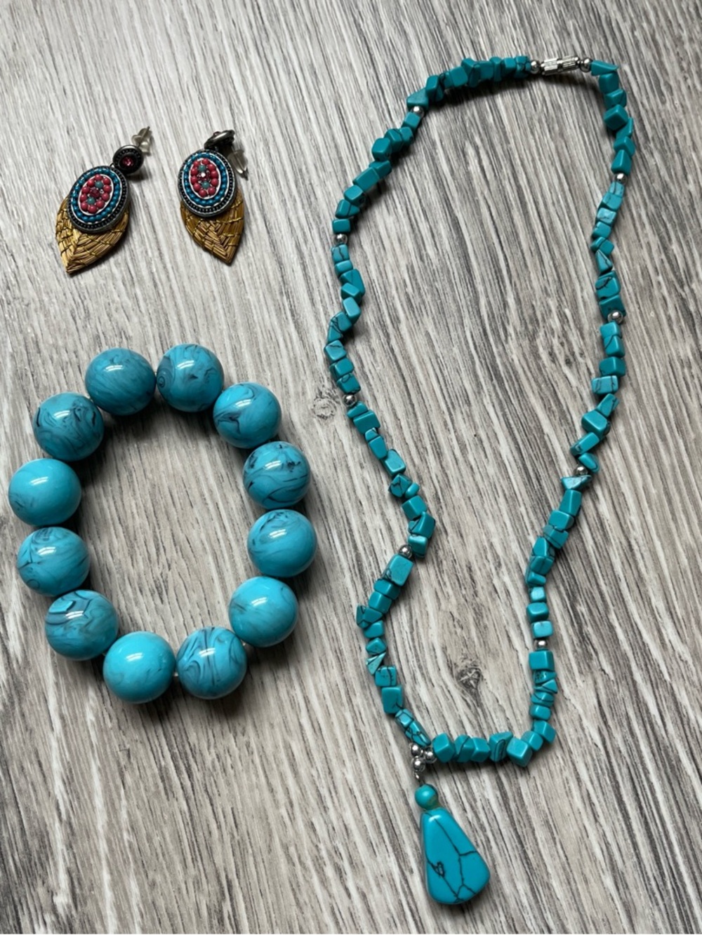 Turquoise Boho Jewellery Set